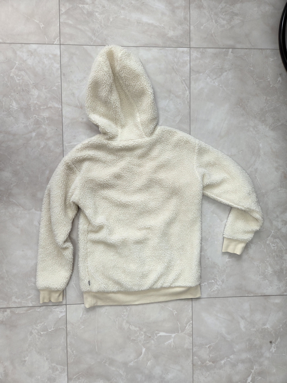 Vans Cream Sherpa Zip-Up Hoodie Sweater - Picture 4 of 5